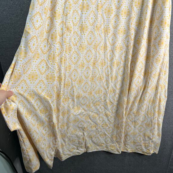 Cuddl Duds Petite Flexwear Paneled Maxi Dress Yellow Eyelet, Petite Small - Picture 6 of 11